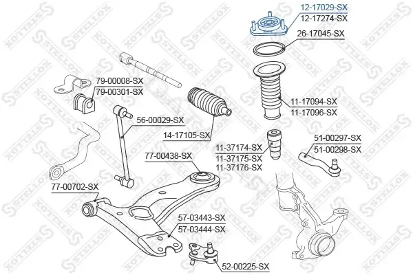 Опора амортизатора STELLOX 12-17029-SX