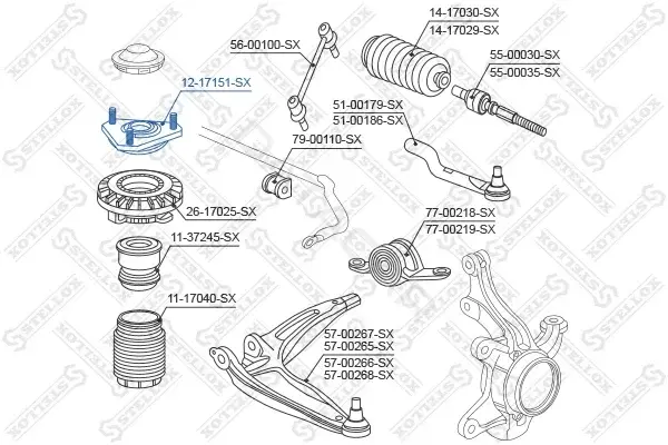 Опора амортизатора STELLOX 12-17151-SX