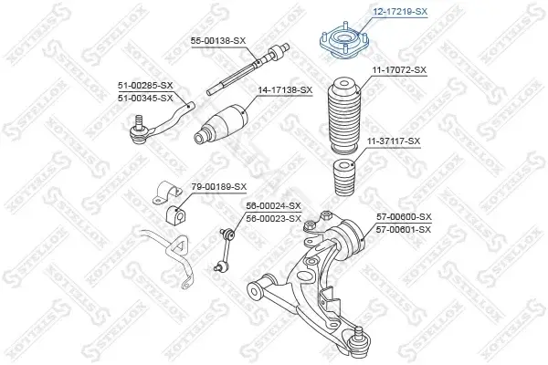 Опора амортизатора STELLOX 12-17219-SX