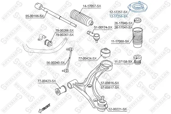 Опора амортизатора STELLOX 12-17258-SX
