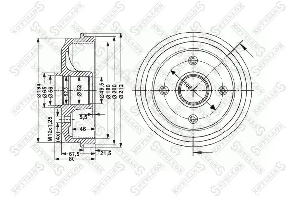 Тормозной барабан STELLOX 6025-1904-SX