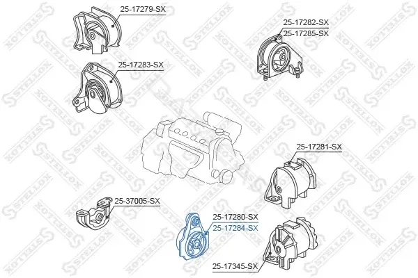 Подушка двигателя (Опора) STELLOX 25-17284-SX