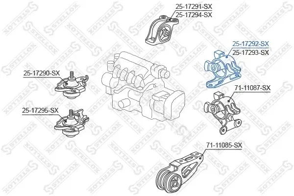 Подушка КПП STELLOX 25-17292-SX