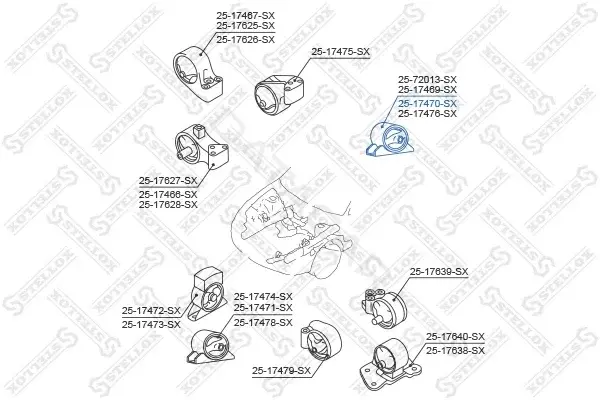 Подушка двигателя (Опора) STELLOX 25-17470-SX