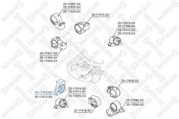 Подушка двигателя (Опора) STELLOX 25-17472-SX