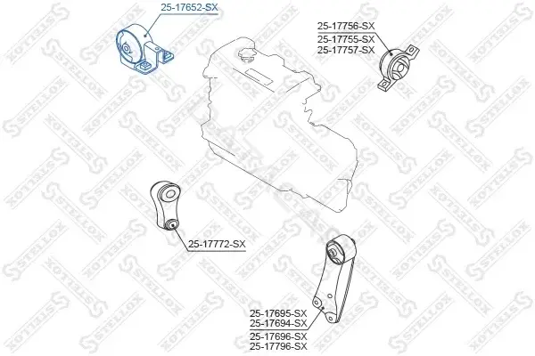 Подушка двигателя (Опора) STELLOX 25-17652-SX