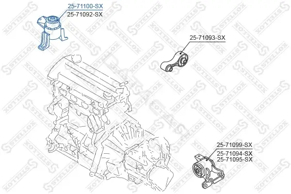Подушка двигателя (Опора) STELLOX 25-71100-SX