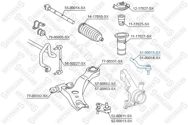 Рулевые наконечники STELLOX 51-00015-SX