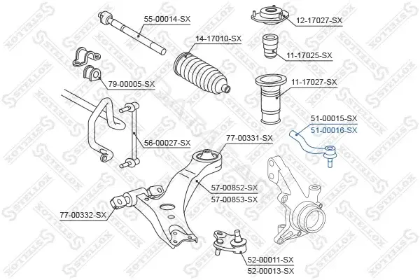 Рулевые наконечники STELLOX 51-00016-SX