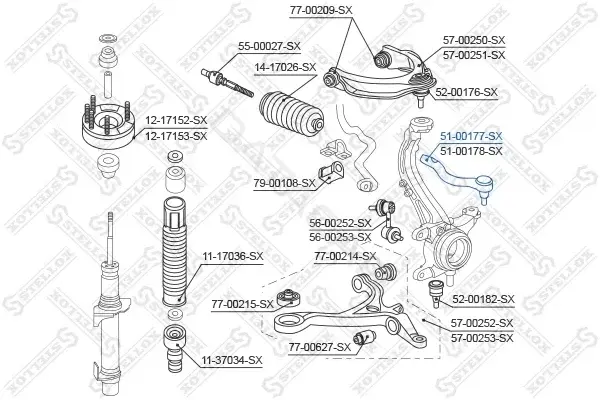 Рулевые наконечники STELLOX 51-00177-SX