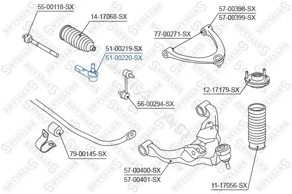 Рулевые наконечники STELLOX 51-00220-SX