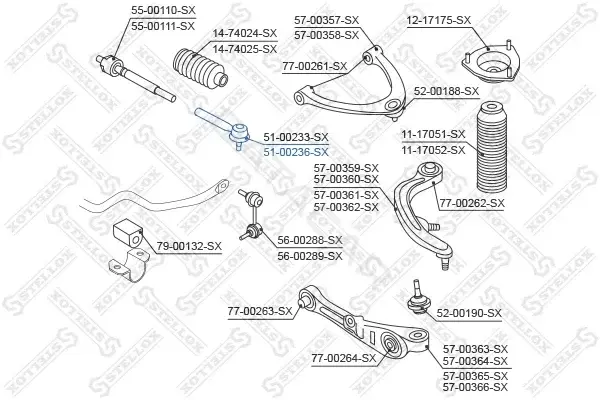 Рулевые наконечники STELLOX 51-00236-SX