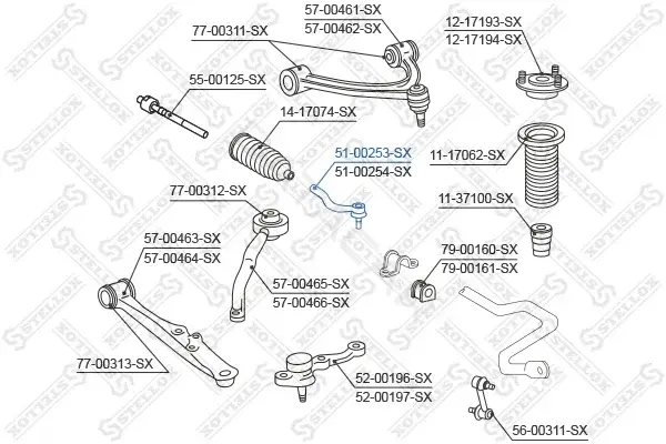 Рулевые наконечники STELLOX 51-00253-SX