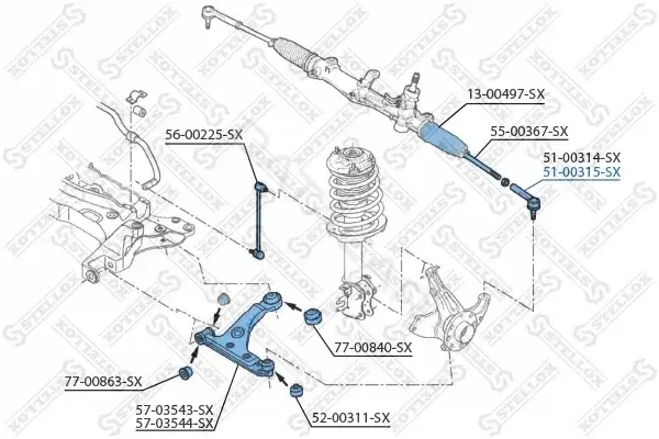 Рулевые наконечники STELLOX 51-00315-SX