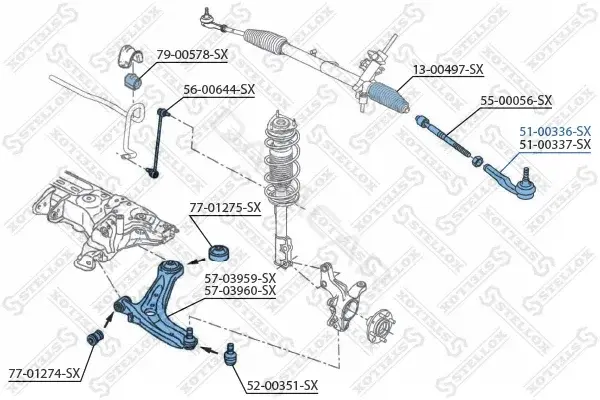 Рулевые наконечники STELLOX 51-00336-SX