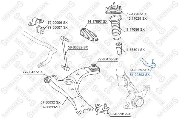 Рулевые наконечники STELLOX 51-00393-SX