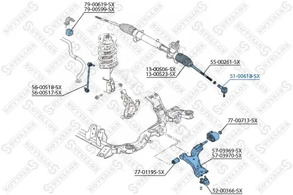Рулевые наконечники STELLOX 51-00618-SX