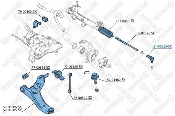 Рулевые наконечники STELLOX 51-00625-SX