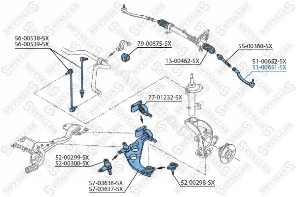 Рулевые наконечники STELLOX 51-00651-SX