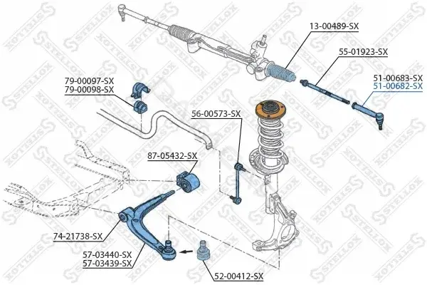 Рулевые наконечники STELLOX 51-00682-SX