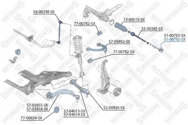 Рулевые наконечники STELLOX 51-00752-SX