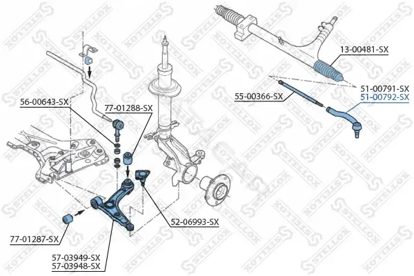 Рулевые наконечники STELLOX 51-00792-SX