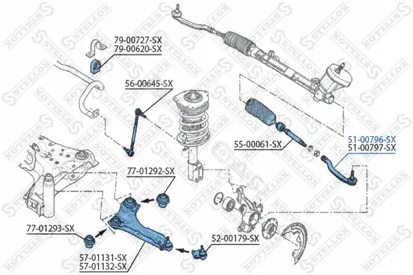 Рулевые наконечники STELLOX 51-00796-SX