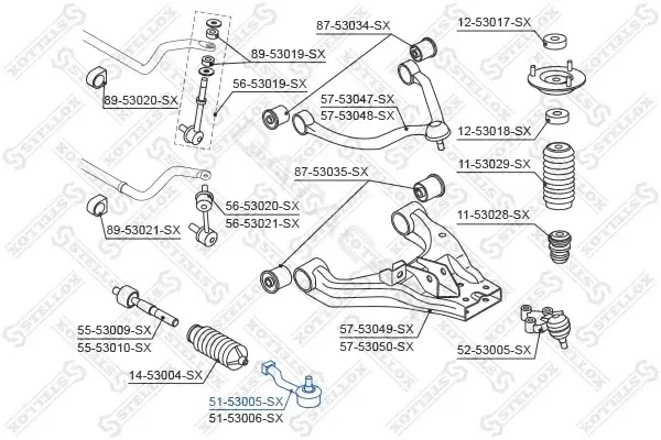 Рулевые наконечники STELLOX 51-53005-SX