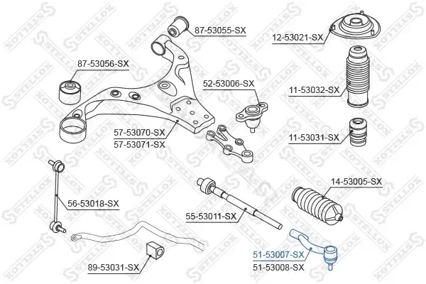 Рулевые наконечники STELLOX 51-53007-SX