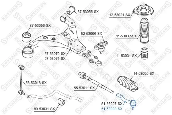 Рулевые наконечники STELLOX 51-53008-SX
