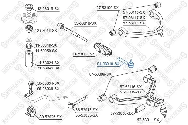 Рулевые наконечники STELLOX 51-53010-SX