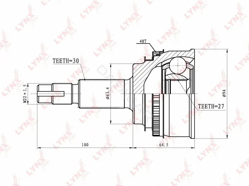 Шрус LYNXAUTO CO-7586A