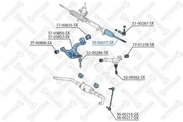Рулевая тяга STELLOX 55-00057-SX