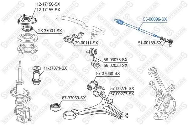 Рулевая тяга STELLOX 55-00096-SX