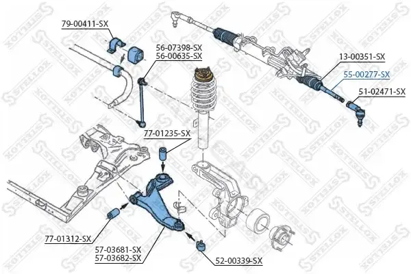 Рулевая тяга STELLOX 55-00277-SX
