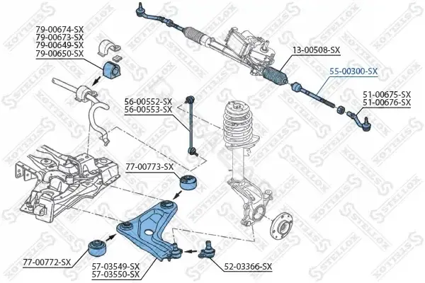 Рулевая тяга STELLOX 55-00300-SX