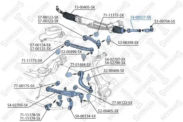 Рулевая тяга STELLOX 55-00327-SX