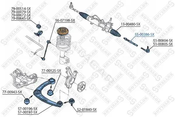 Рулевая тяга STELLOX 55-00386-SX