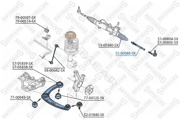 Рулевая тяга STELLOX 55-00388-SX