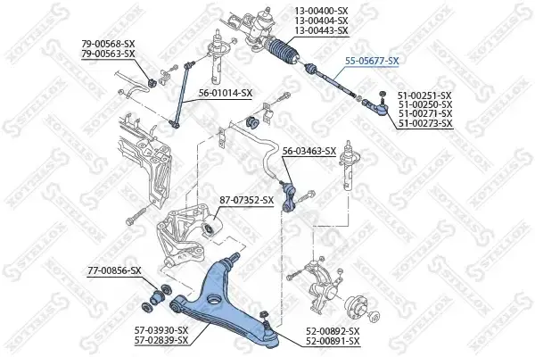 Рулевая тяга STELLOX 55-05677-SX
