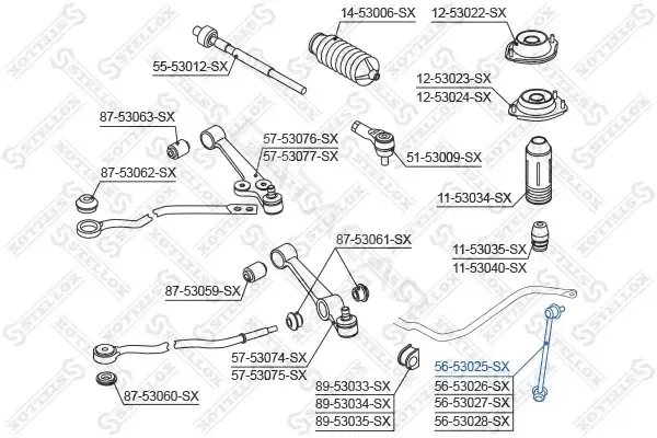Стойки стабилизатора STELLOX 56-53025-SX