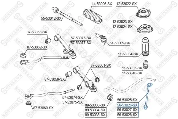 Стойки стабилизатора STELLOX 56-53026-SX