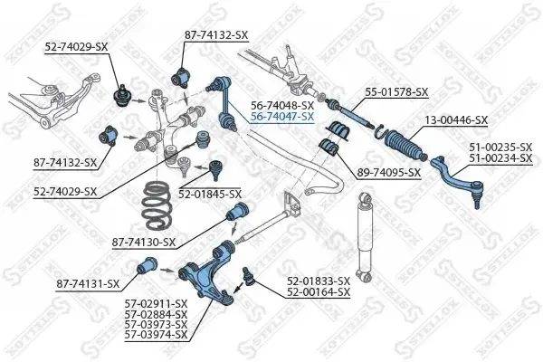 Стойки стабилизатора STELLOX 56-74047-SX