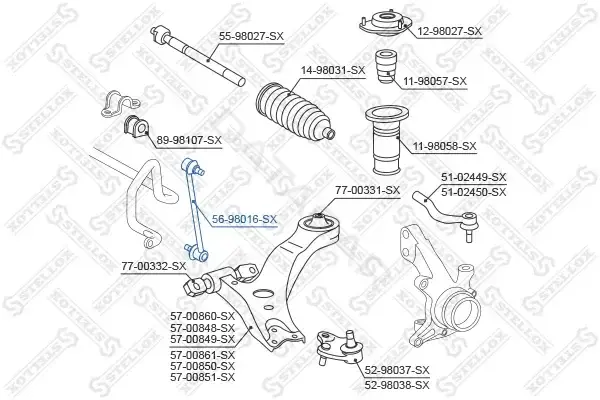 Стойки стабилизатора STELLOX 56-98016-SX
