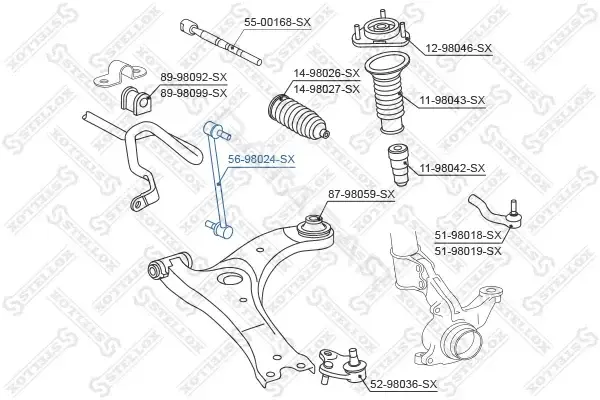 Стойки стабилизатора STELLOX 56-98024-SX