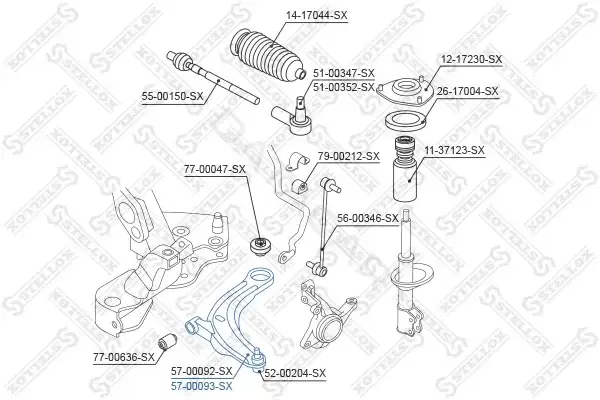 Рычаги STELLOX 57-00093-SX