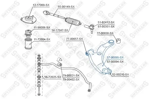 Рычаги STELLOX 57-00095-SX