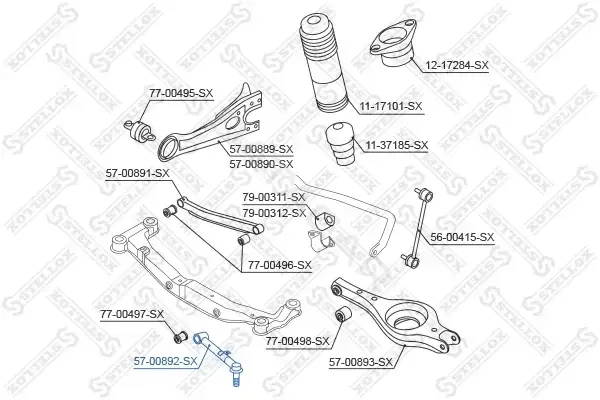 Продольная рулевая тяга STELLOX 57-00892-SX