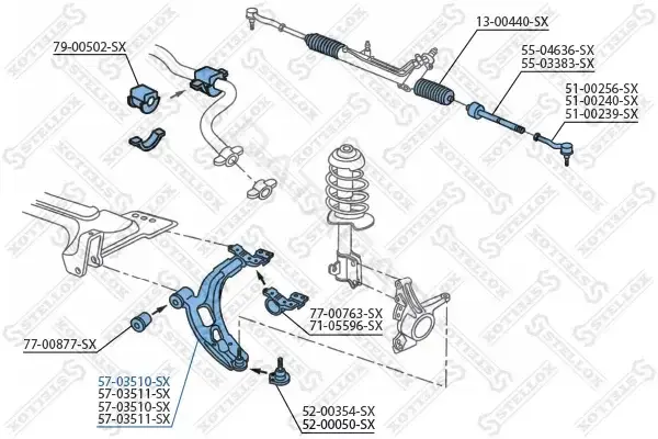 Рычаги STELLOX 57-03510-SX
