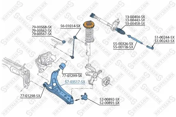 Рычаги STELLOX 57-03517-SX